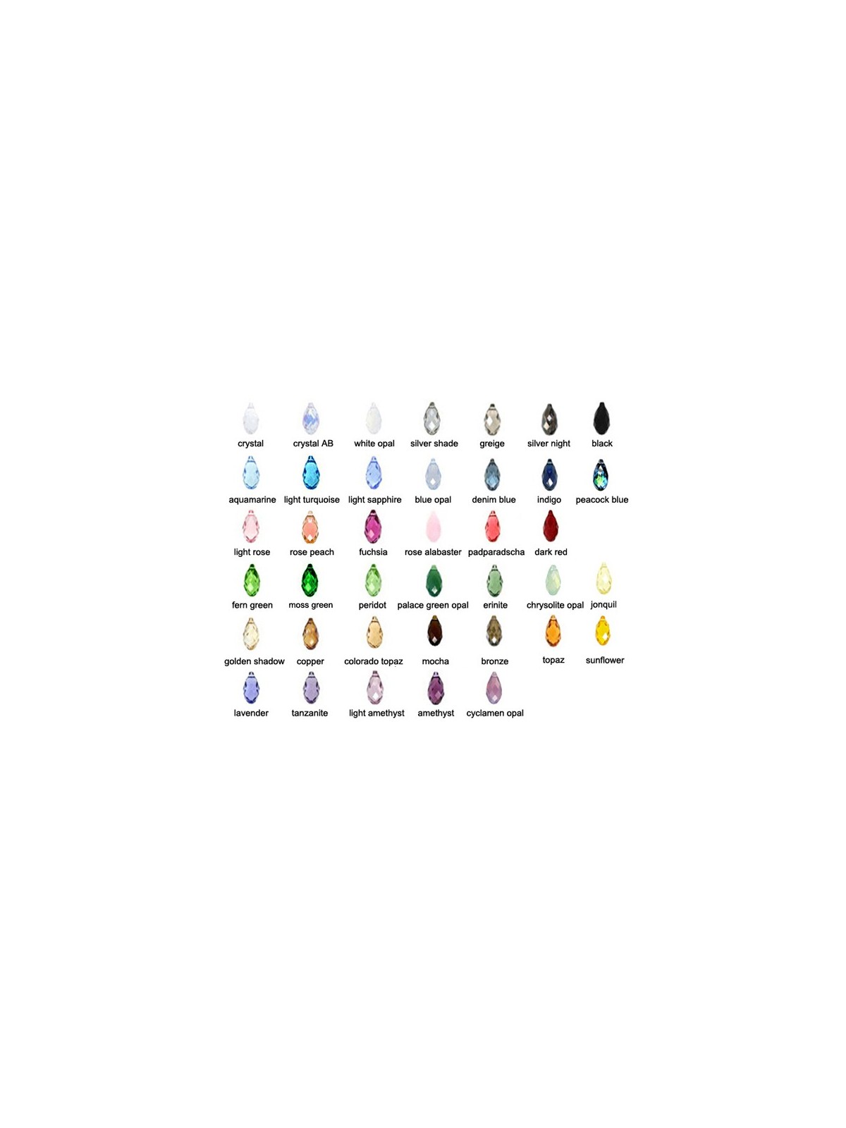 crystal color chart
