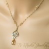 Gold Crystal Back Drop Lariat Necklace