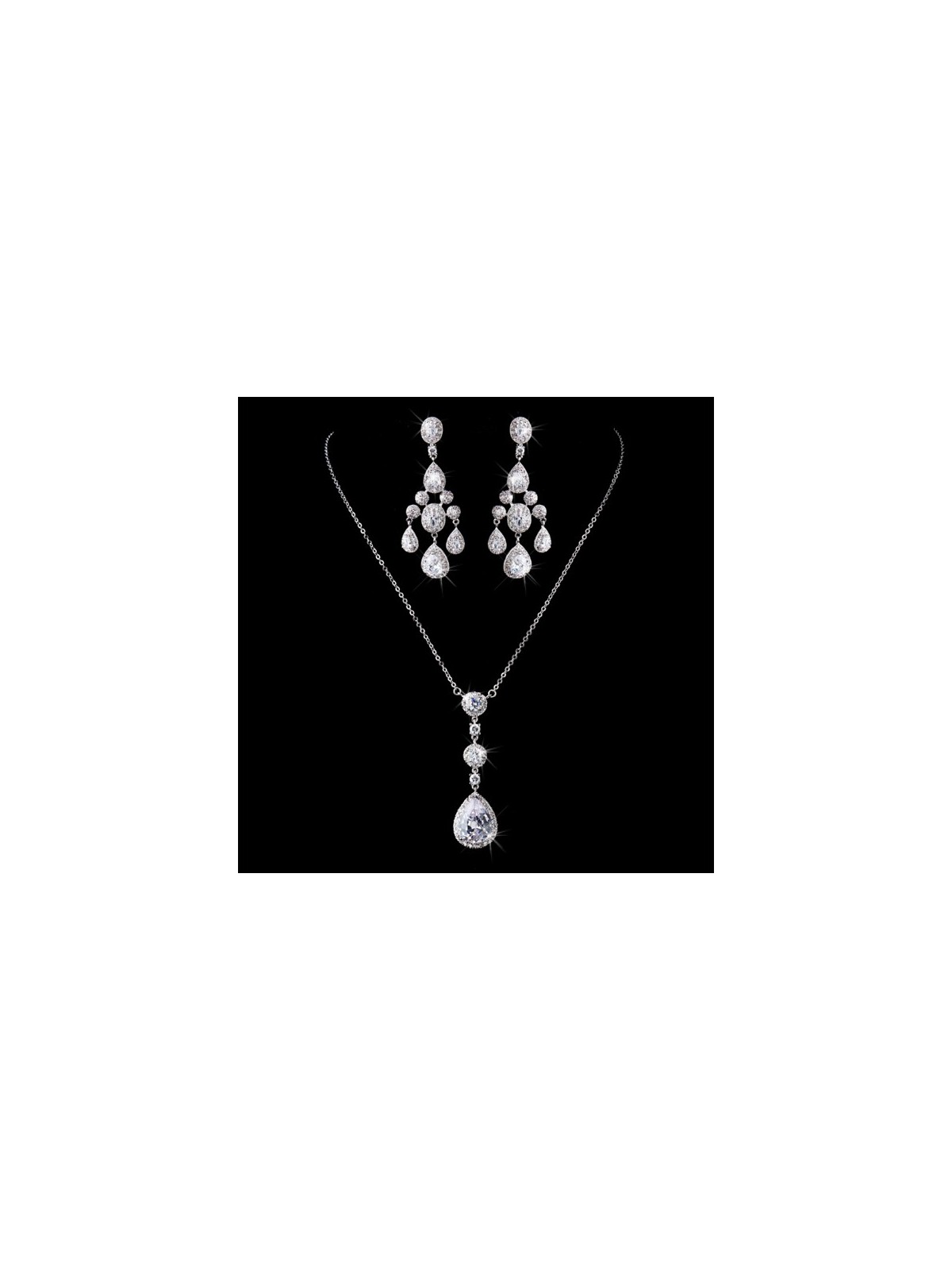 Elegant CZ Crystal Bridal Chandelier Bridal Earrings