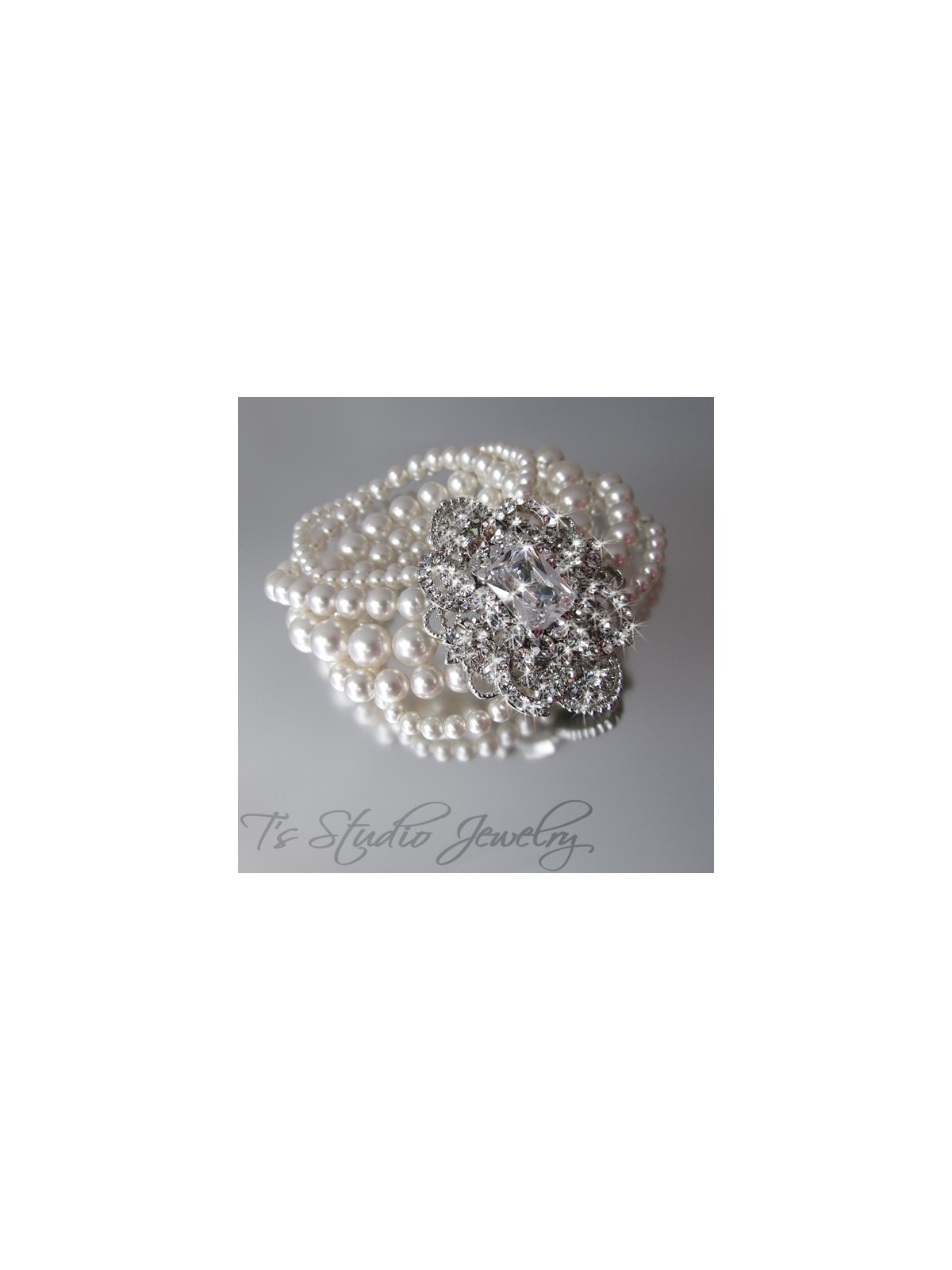 Pearl Cuff Bridal Wedding Bracelet