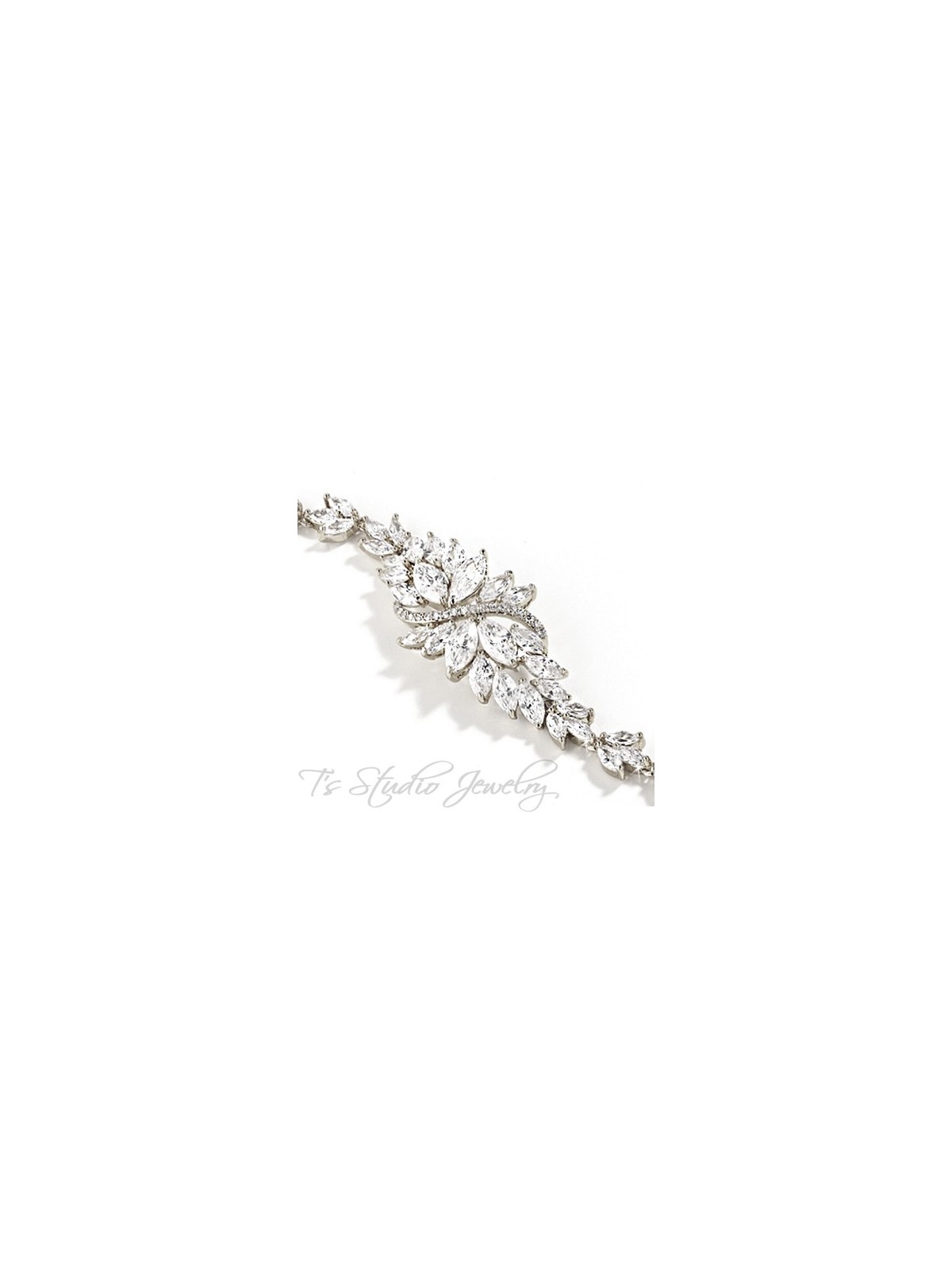 Marquis CZ Silver Bridal Bracelet