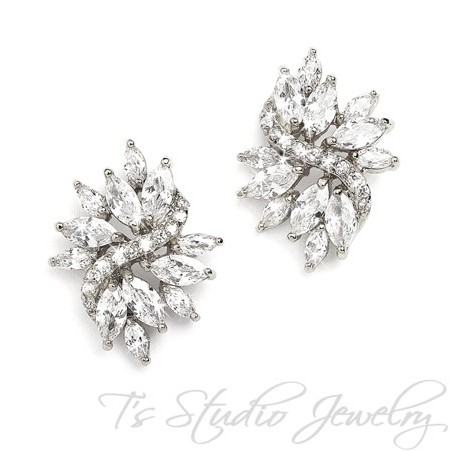 Marquis CZ Crystal Bridal Earrings