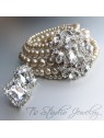 5-Strand Pearl Bridal Wedding cuff Bracelet