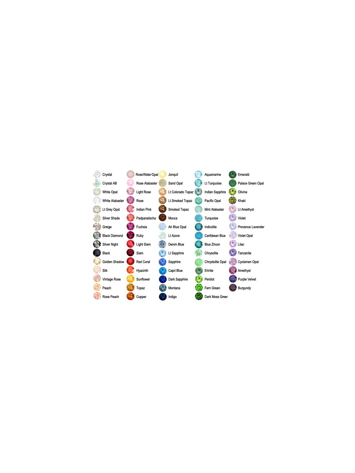 crystal color chart